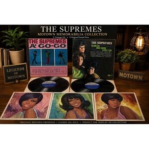 The Supremes Motown Memorabilia Collection 2 Vintage LPs 3 Portrait Prints 60s